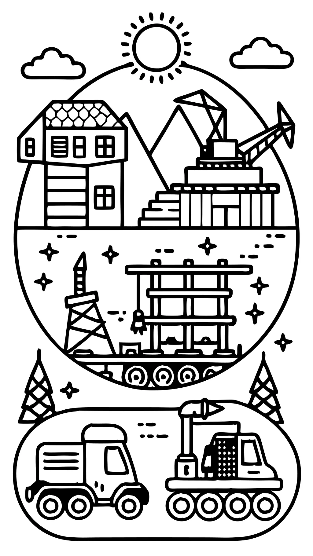 construction site coloring page